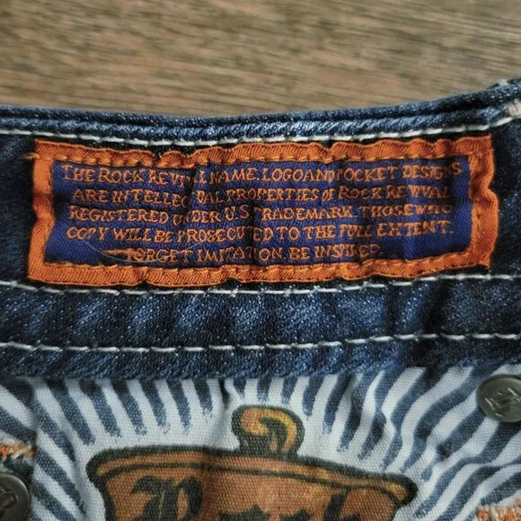 Rock Revival SASHA H32 Shorts Women's Size 29 Bling Pocket Flaps Thick Stitch - Picture 9 of 15